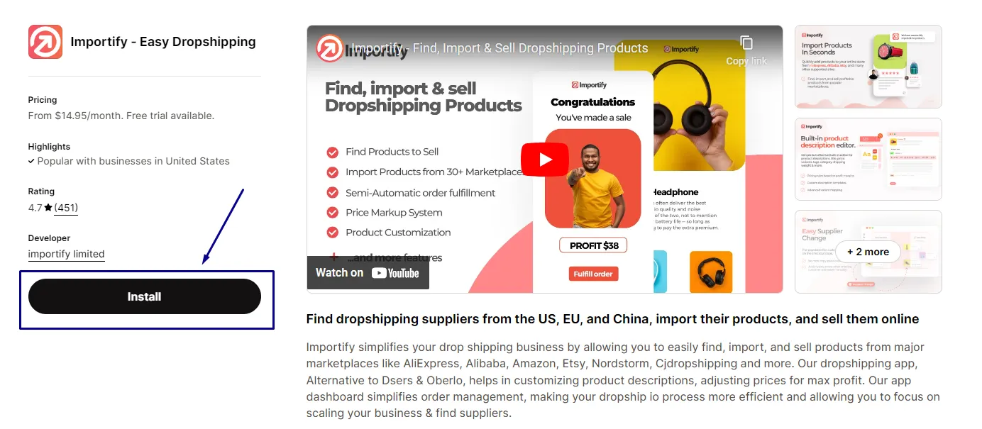 From the Shopify app store